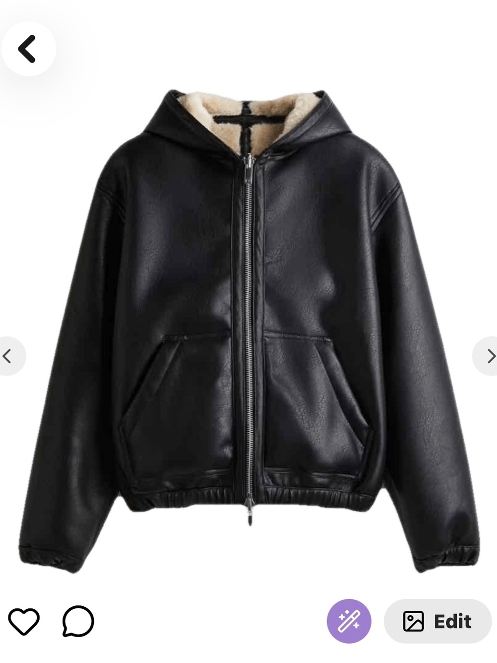 H&M Faux-Leather Bomber x Sherpa Jacket REVERSIBLE!!! 💫